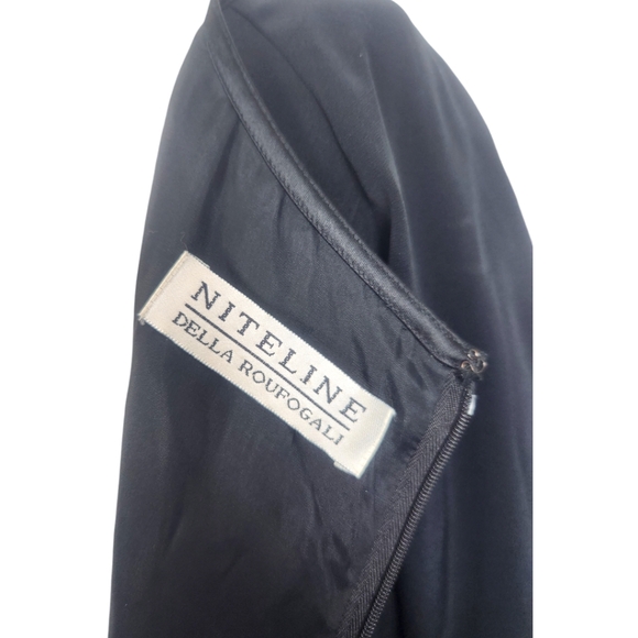 Vintage Niteline Black Formal Evening Gown Mermaid Flare Hem Long Sleeves Size 6 - Picture 6 of 10